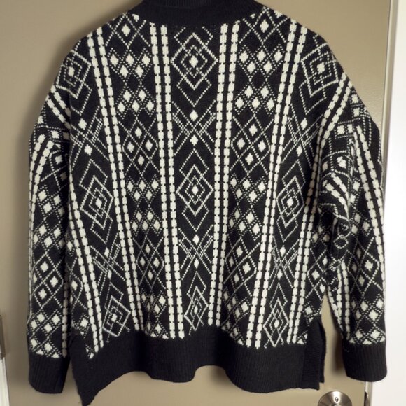 Loft Black & White Turtleneck Sweater (Size XL) - Picture 5 of 9